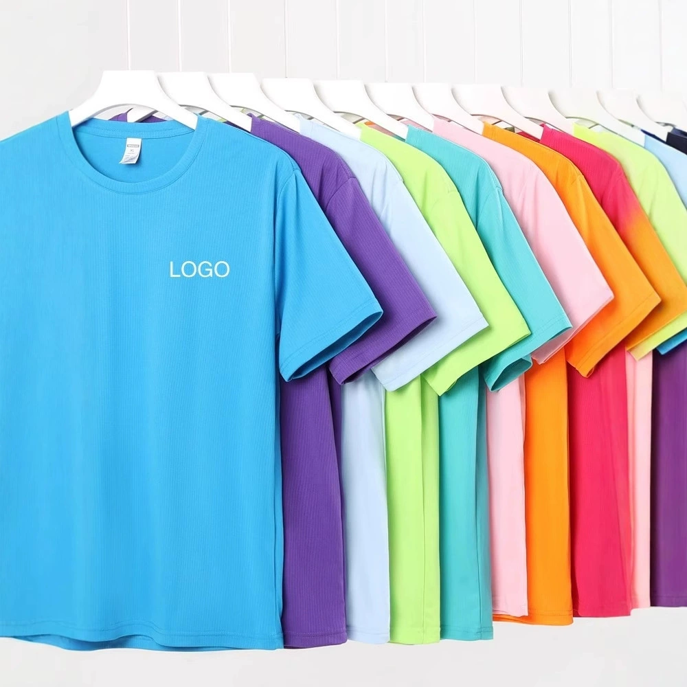 Летняя быстрюхая футболка с круглым вырезом на заказ с логотипом с короткими рукавами рекламная одежда для бега фитнес-квадрат спортивная футболка