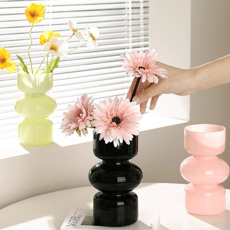 Mediados de la antigua Finton DE ALTO aspecto florero de vidrio francés ins Internet celebridad color caramelo sala de estar arreglo floral Decoración