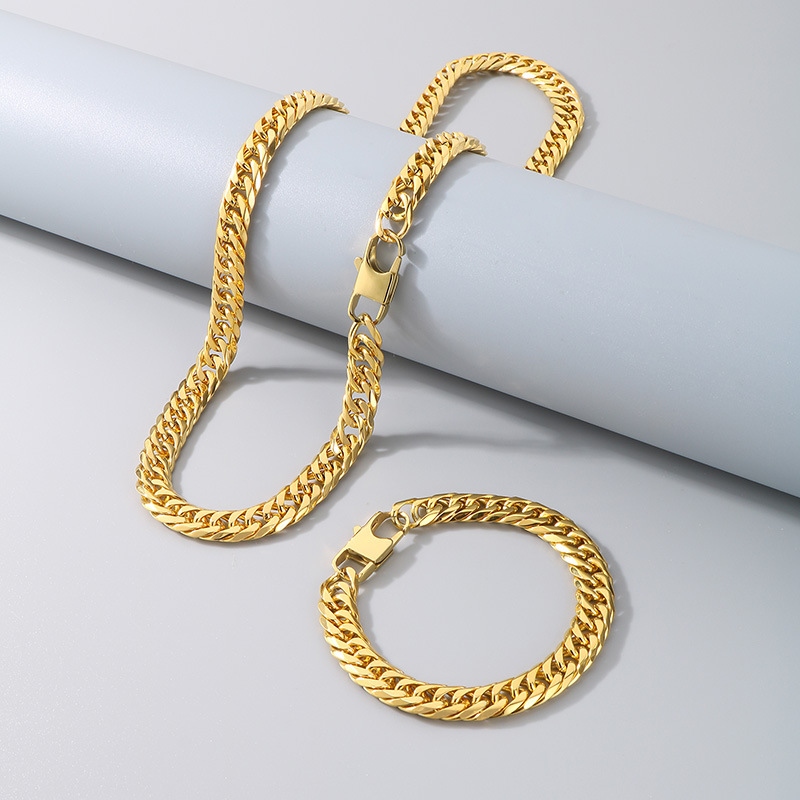 Daily Occasion Streetwear Geometric Titanium Steel Plating Unisex Chain Necklace Necklace Men Necklace Sets