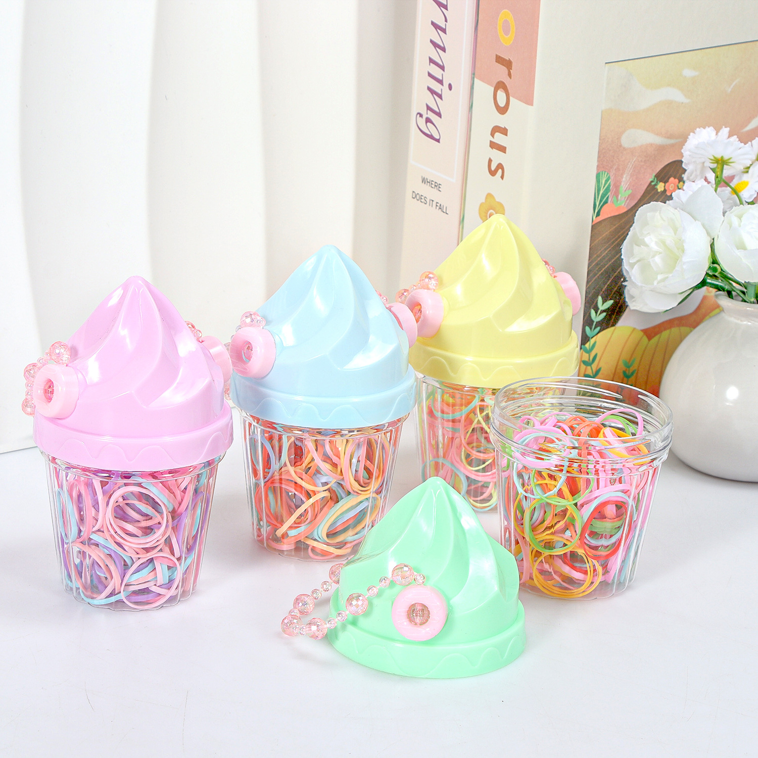 Banda de goma negra para niños, alto valor elástico, duradero, lazo para el cabello, no daña el cabello, anillo para el cabello de goma, accesorios para la cuerda para la cabeza, puesto