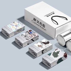 男士平角內褲禮盒裝冰絲抗菌超薄透氣青年潮流印花運動四角褲頭