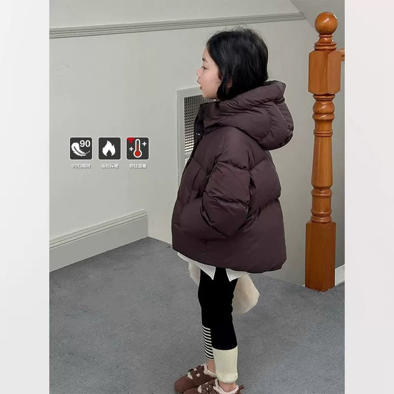 Children's Down Jacket, Teen Girls, Korean-Western Style, Thick Insulated Hoody