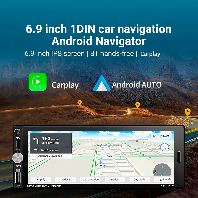 6.9 -inch single ingot MP5 player Android navigation reversing Bluetooth all -in -one wireless CarPlay
