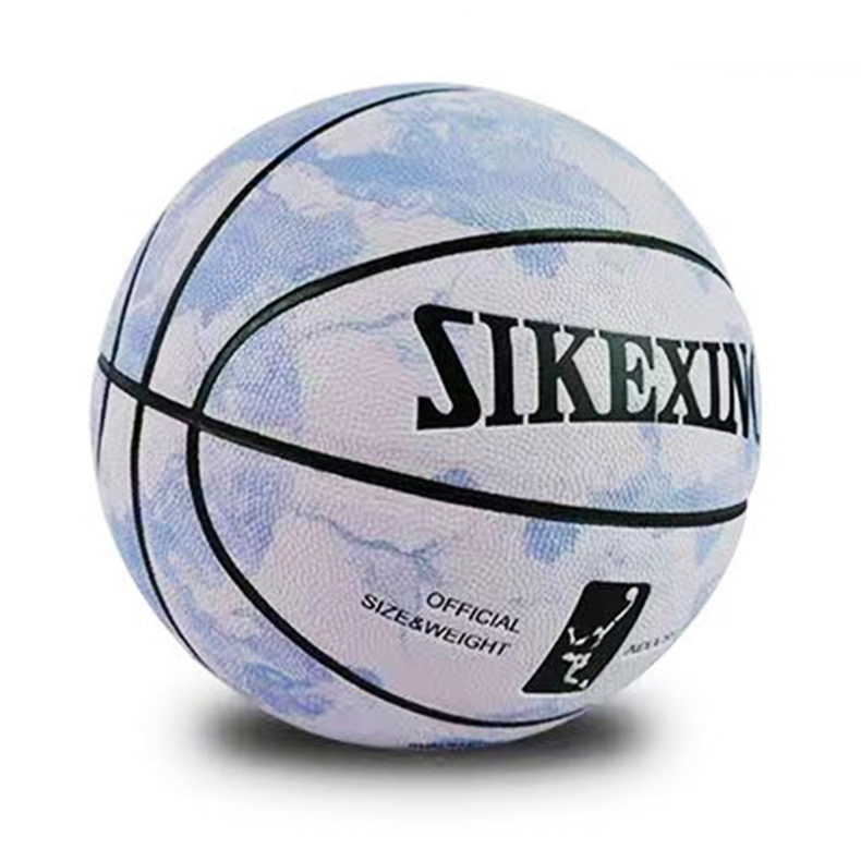 Basketboll i pu läder med logotyp slitstark för utomhusbruk_voghion.com