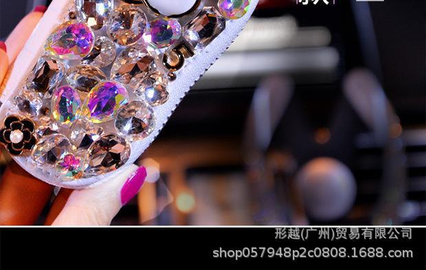 Car Key Case Creative and Personalized Camellia Flower Diamond-Encrusted Car Key Case for Women with Rhinestones Universal Key Protection Cover