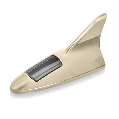 Car Solar Antenna Fin: vehicle antenna - shark-fin-flash-light-amber-gold