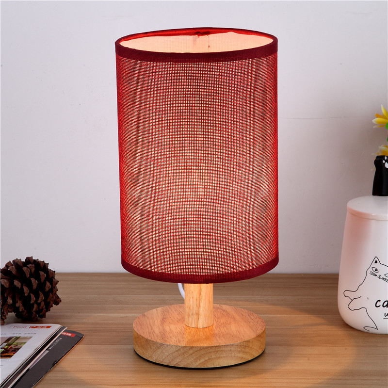 Suministro especial transfronterizo de tela, lámpara de mesita de noche para dormitorio de madera simple y moderna, fábrica de comercio exterior de exportación de madera maciza nórdica