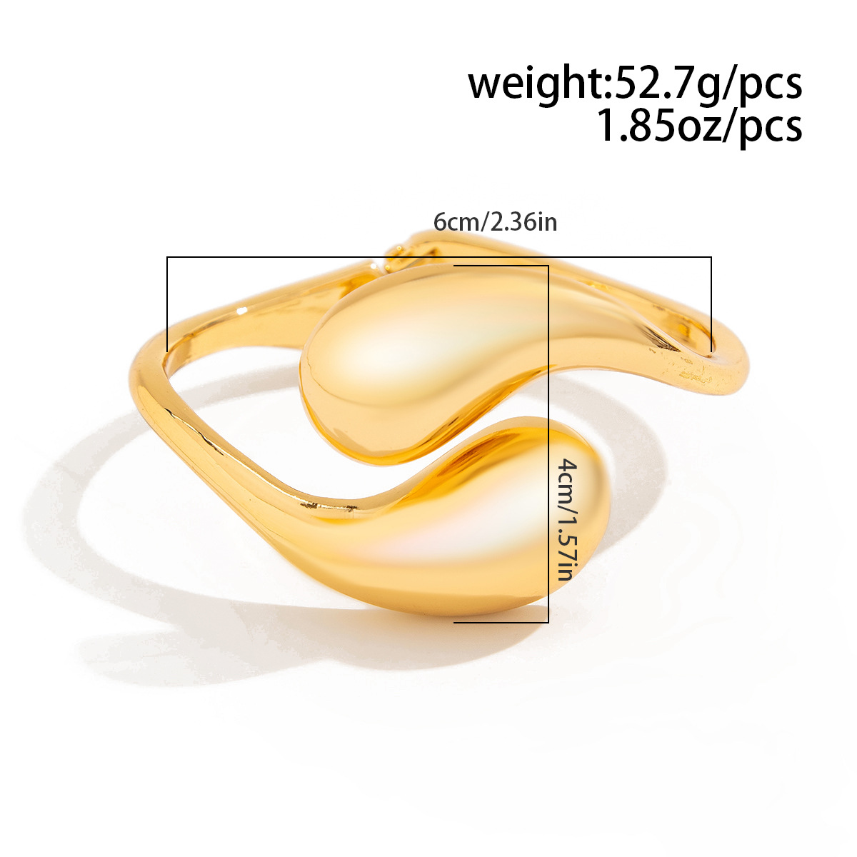 30g Weight wristband, Bangle Classification Alloy Chain Material Street Occasion Alloy Material Geometric Pattern Women's Gender Plating Design Hip-Hop, Exaggerated Style Hip-Hop Exaggerated Geometric Alloy Bangles Wholesale 10