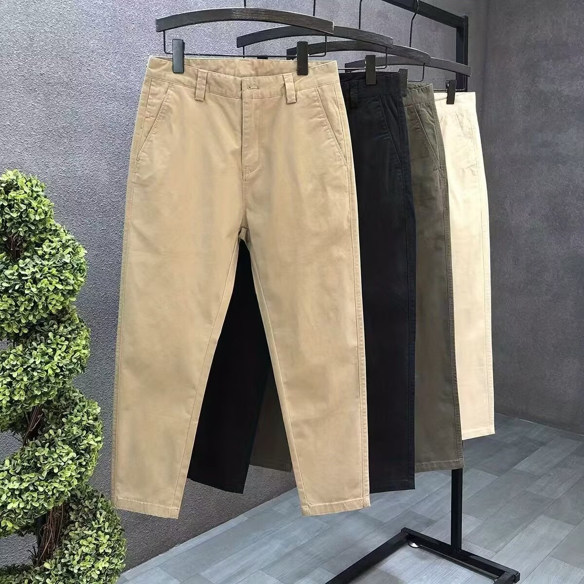 高质量春夏秋哈伦九分男裤潮牌垂感西装裤子修身小脚男士休闲批发