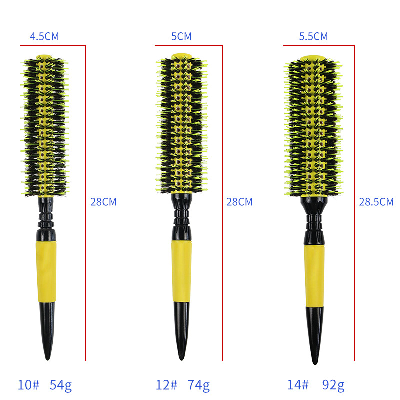 Nuevo tubo de aluminio alargado rodillo peine Cerda mango de madera cilindro pelo peine alta temperatura resistente mullido belleza peine