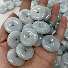 天然缅甸翡翠A货平安扣吊坠散件 男女款大号冰糯种翡翠平安扣批发