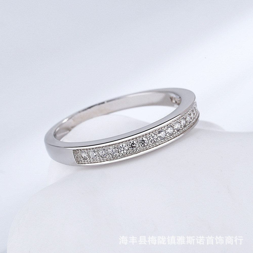 纯银卡加饰品925时尚配饰风格女戒指排钻满天星送女友