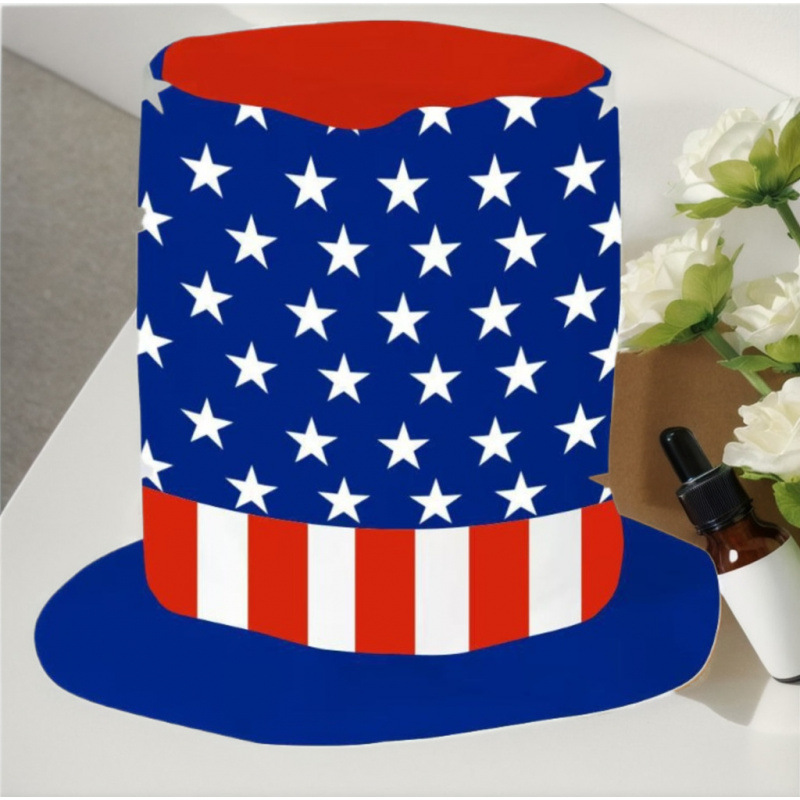 Sombrero de Animación con Bandera de Terciopelo Decorativo para Eventos Deportivos y Fiestas