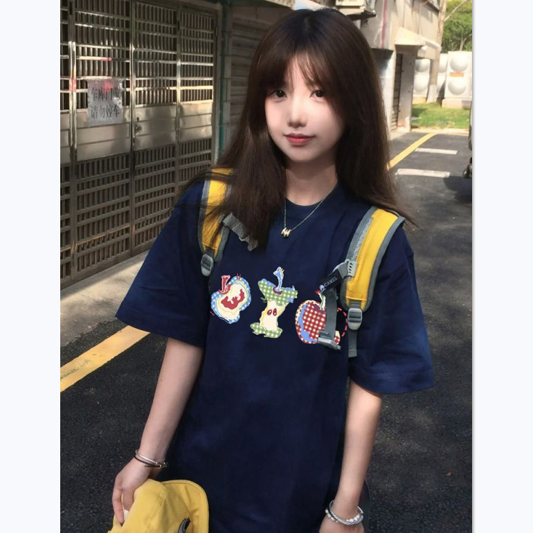 Cotton retro summer design base body-friendly short sleeve T-shirt…