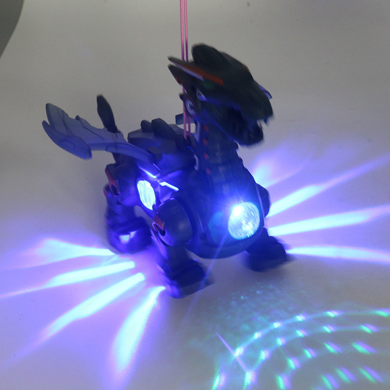 Los niños eléctrico cuerda dinosaurio música iluminación mecánica dragón simulación dinosaurio puesto juguetes al por mayor