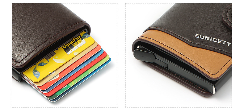 Men's Solid Color Pu Leather Buckle Card Holders display picture 3