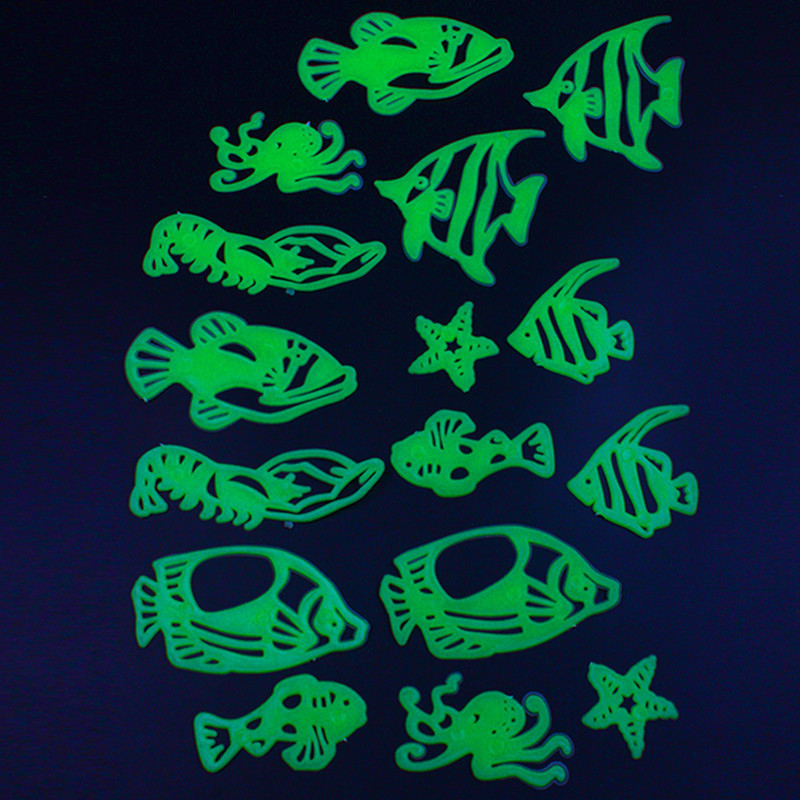 Animales pegatinas de pared luminosas flores plantas delfines peces dibujos animados juguetes transfronterizos pegatinas de refrigerador fluorescente pegatinas de ventanas luminosas