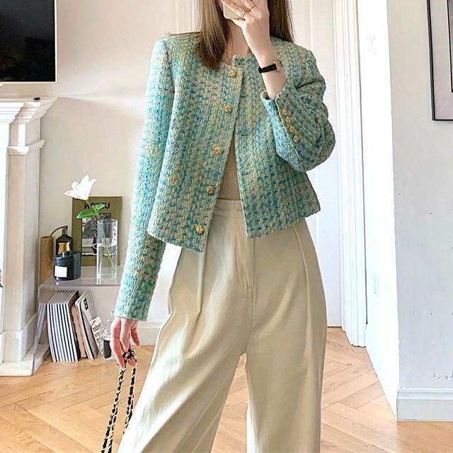 Women's Tops Autumn New Style Chanel-Inspired Jacket Cross-Border Short French Style New Elegant Tweed