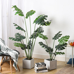 北欧風大型緑植盆栽シミュレーション亀背竹室内客間装飾偽植物盆栽装飾高シミュレーション