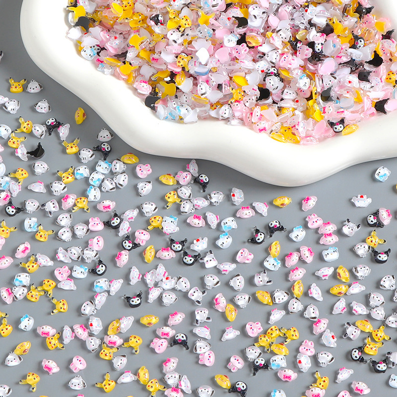 Cartoon Sanrio Nail Art Jewelry Patch Cream Glue DIY Handmade Materials Mobile Phone Case Nail Resin Small Accessories