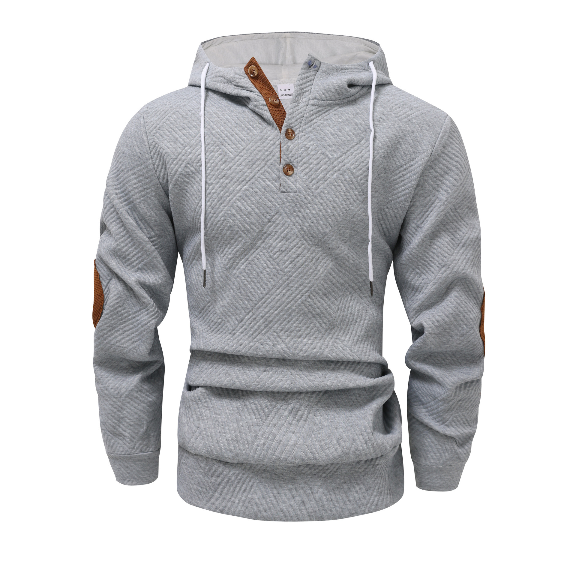 Otoño y invierno nuevo transfronterizo Europa y América Amazon hombre Jacquard con sombrero de color sólido suelto chaqueta deportiva casual