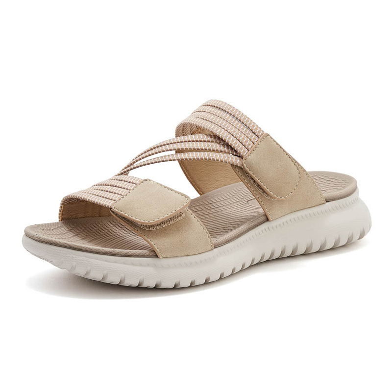 Dép sandal nữ xỏ ngón đế bệt thể thao co giãn cỡ lớn — Màu đen, Màu xanh lam, Màu mơ chi tiết 21