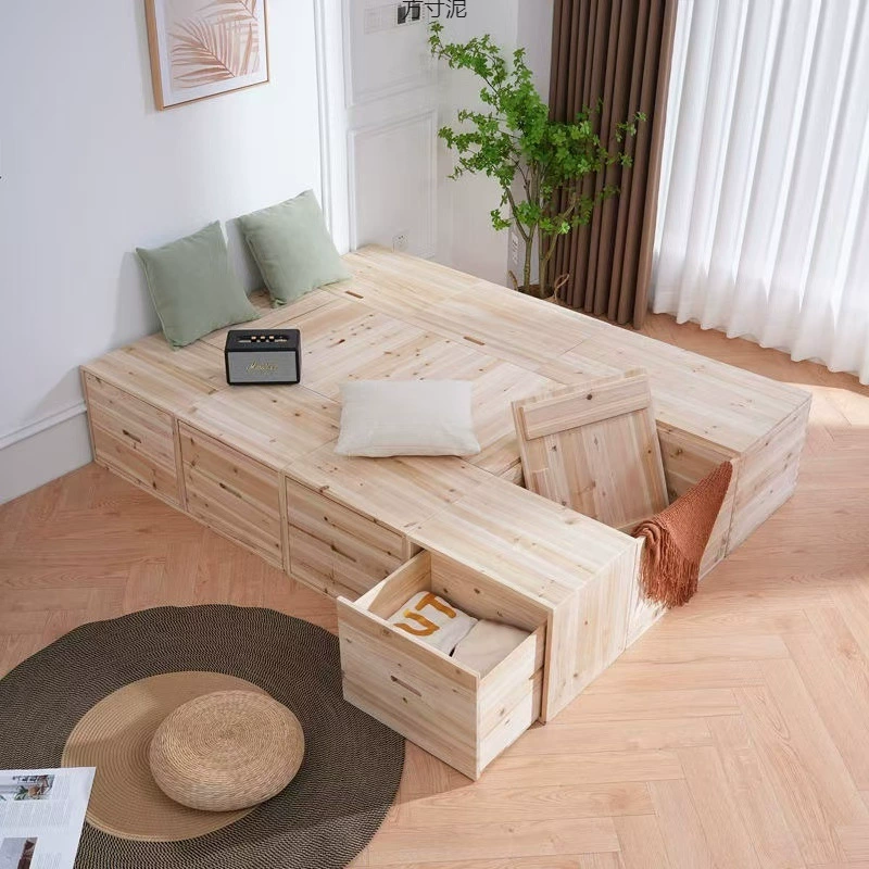 Кровать-татами с ящиком для хранения, деревянный ящик для кровати, ящик из массива дерева, шкаф для хранения, кровать-трансформер для маленькой квартиры, высокий ящик для кровати, шкаф для эркера, оптом
