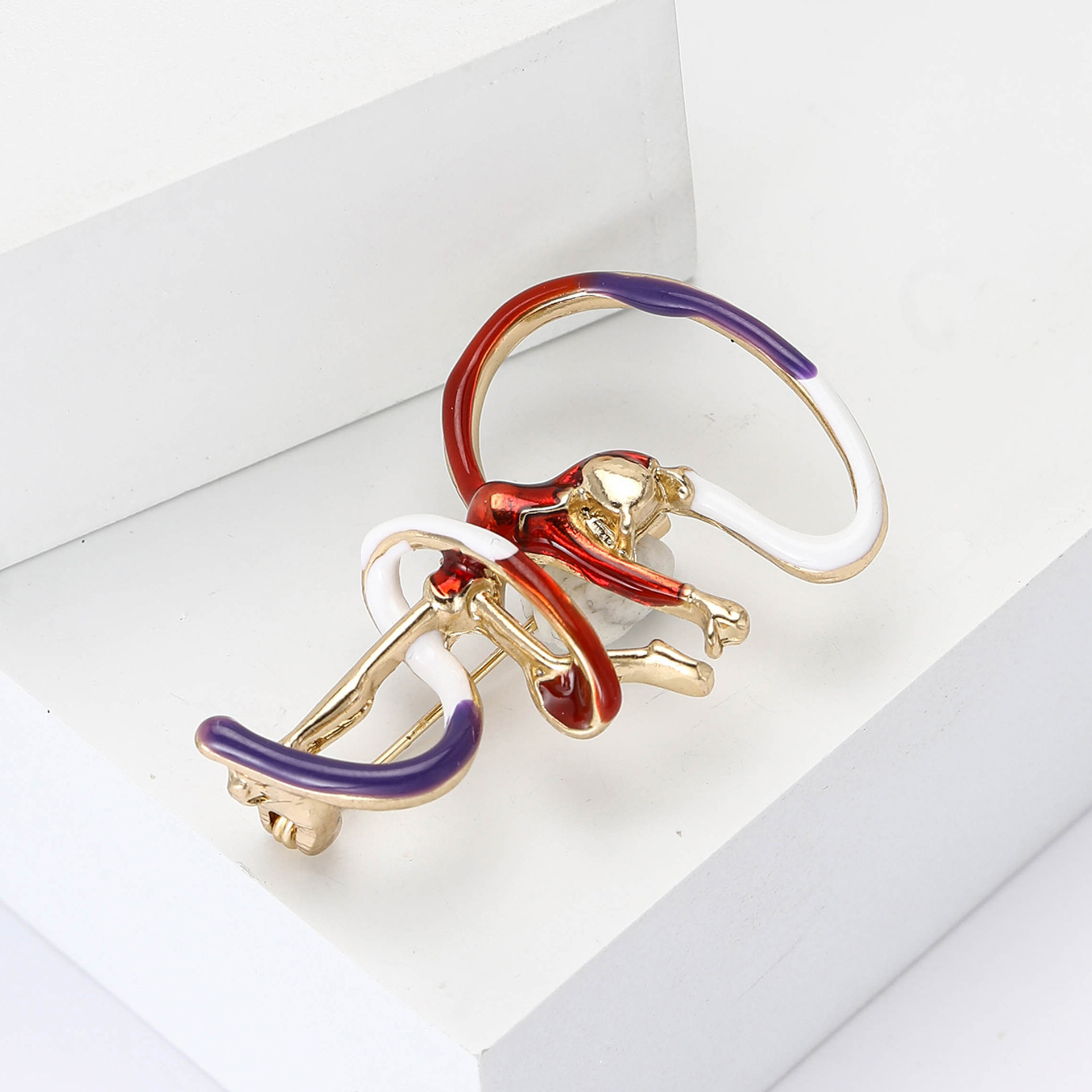 New Style Personalized Fashion Alloy Enamel Gymnastics Girl's Brooch Creative All-match Women's Clothing Corsage Jewelry Pin