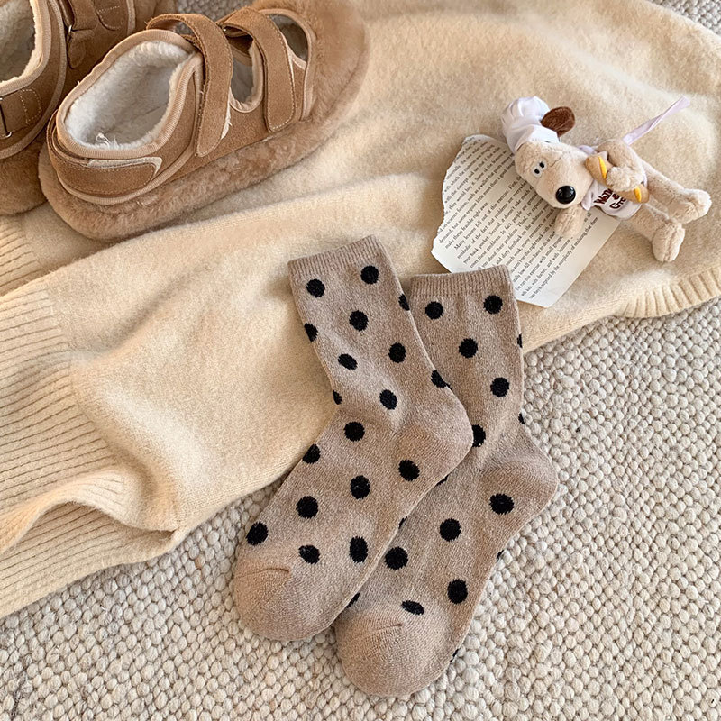 丸いウールの靴下の子供の中の筒の靴下の秋冬のベルベットの厚い保温の日本の復古の波は冬のカシミヤのストッキングをつけます。|undefined