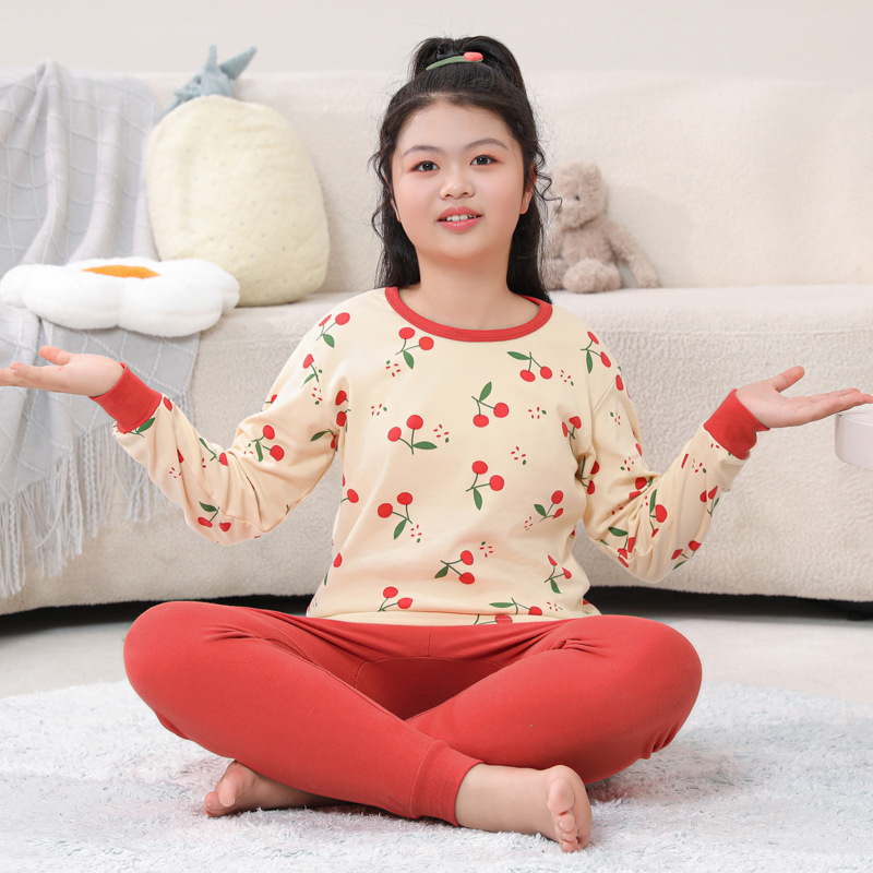 25胖童秋衣秋裤儿童加肥加大家居服中大童睡衣内衣青少年纯棉套装|undefined