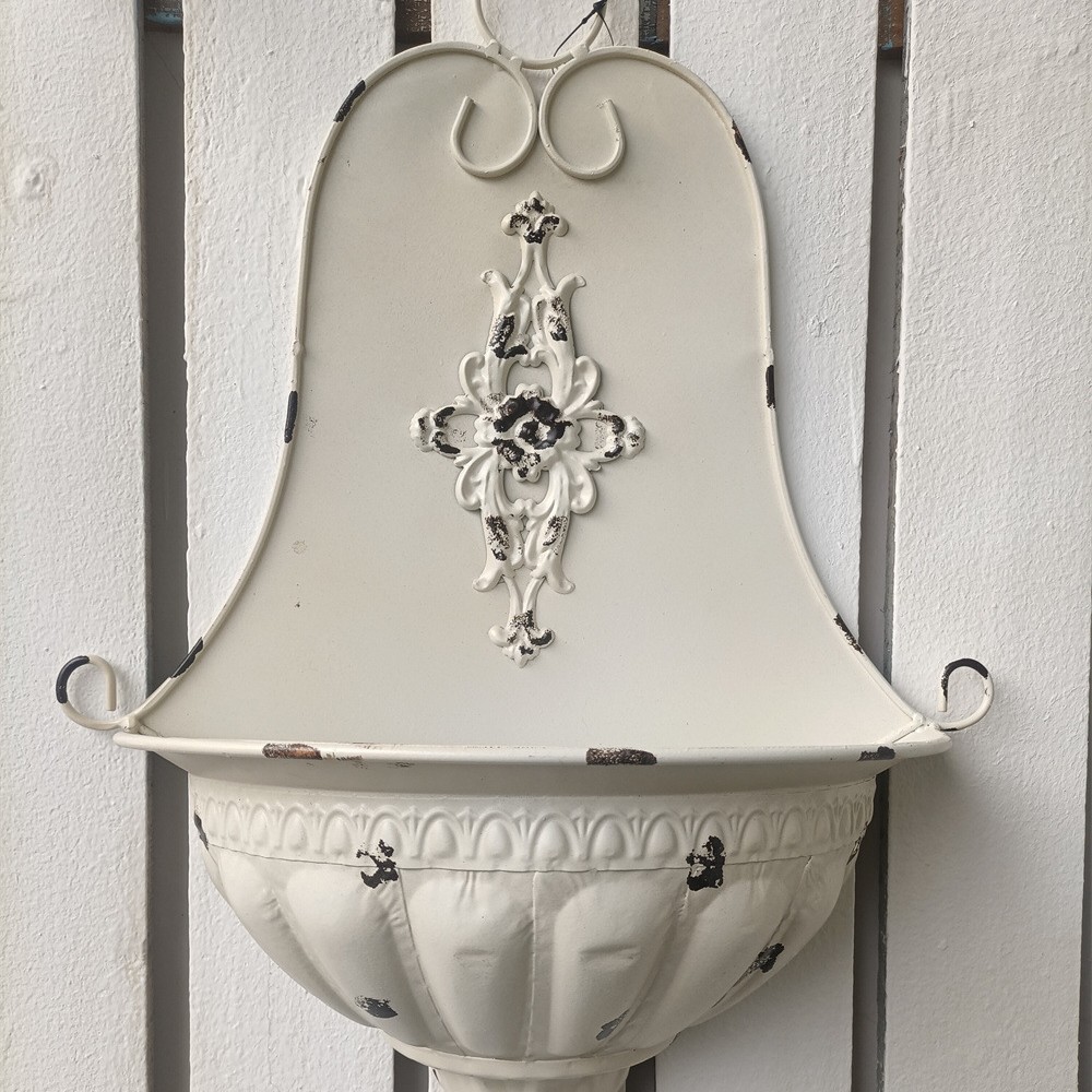 벽걸이 반원형 프랑스 화분 화이트