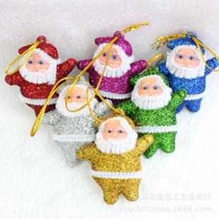In stock wholesale classic 5cm gold pink Santa Claus Christmas tree decorations Christmas decoration small pendant 6 colors mixed