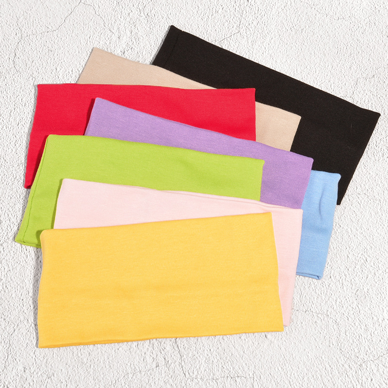 27g Weight Headwear Classification Wedding, Travel Occasion Geometric Pattern Unisex Gender Sky Blue, Pink, Purple, Red, Green, Yellow, Black Color Sweat-absorbent Sports Solid Color Knitting Wide Headband Wholesale Accessories Nihaojewelry 无