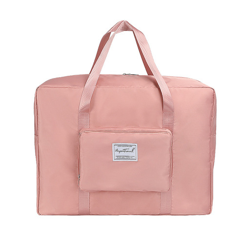 Foldable travel bag with large capacity storage, waterproof, lightweight Oxford cloth fabric clothing storage bag with handle