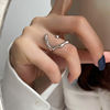 Brand small design advanced ring from pearl hip-hop style, on index finger, light luxury style, high-quality style