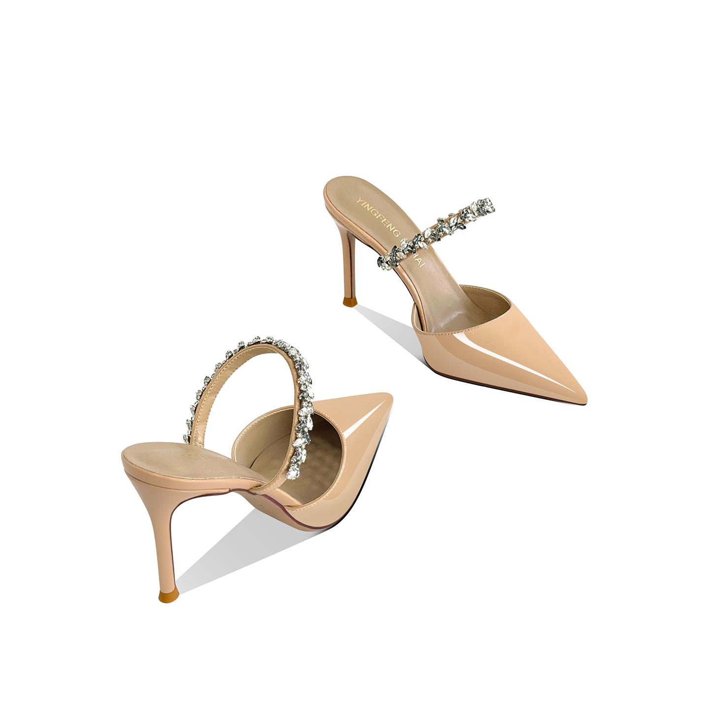 In Stock Elegant Closed-Toe Half Slippers For Women, Pointed Toe Stiletto High Heels, Fashionable Women's Shoes To Match_vogvips.com