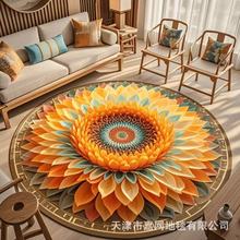 向日葵3D地垫立体花卉装饰客厅茶几地垫衣帽间防滑隔凉垫子跨境