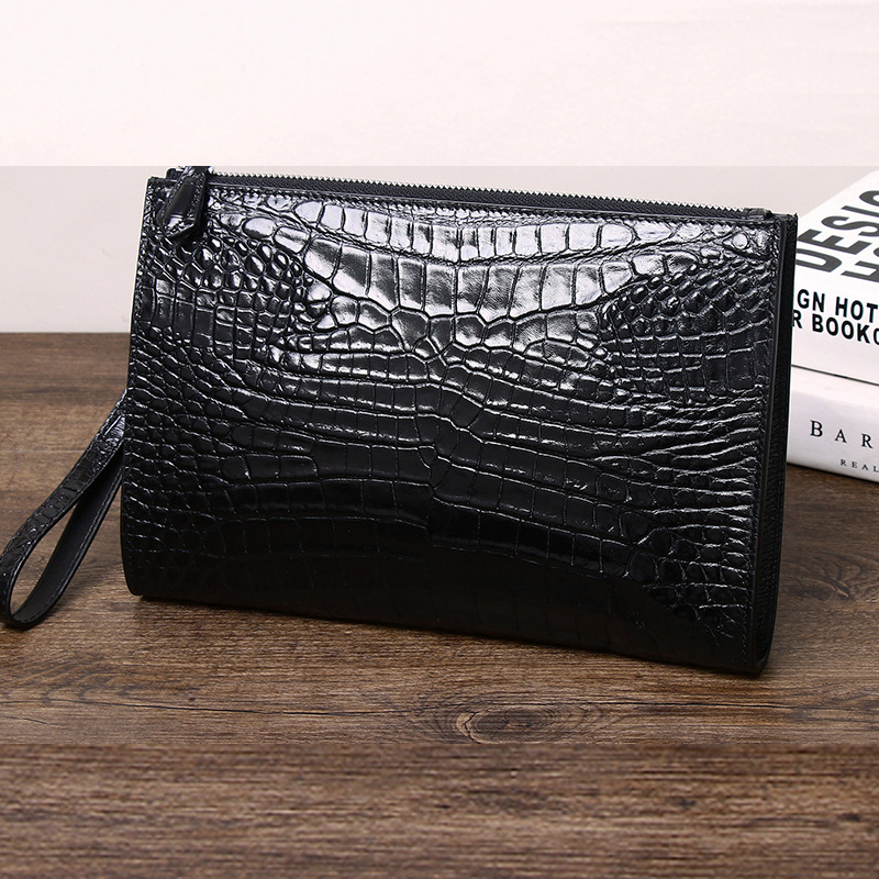 Túi clutch nam da bò vân da cá sấu phong bì công sở sang trọng