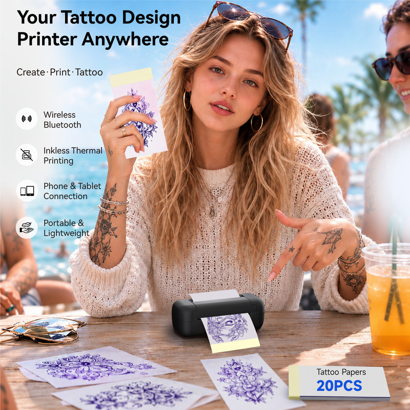 C3 Tattoo Transfer Machine Portable Wireless Bluetooth Tattoo Transfer Machine Thermal Label Printer Multifunctional Printer for Cross-Border Use