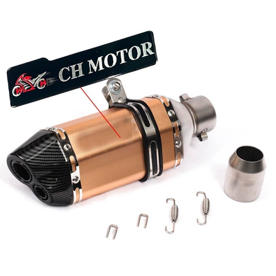 Exhaust pipe for Motorcycle Modification, Suitable - 3-double-tail-short-small-hexagonal-gold