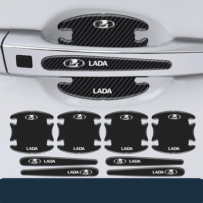 Anti-Scratch Protective Carbon Fiber – Qapı və bamper qoruyucu zolaqlar - lada-4-pieces-of-door-bowls-4-handles