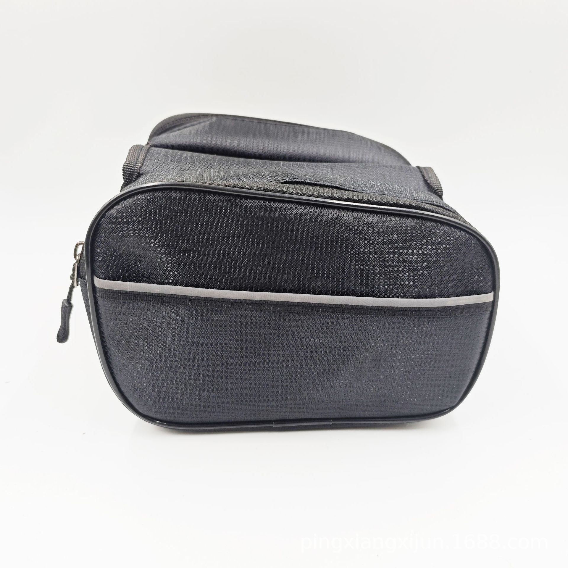 Bicycle Front Frame Bag, Mountain Bike Phone Storage Bag, Waterproof Night Riding Storage Bag with Reflective Strips, Double Zipper Hanging Bag