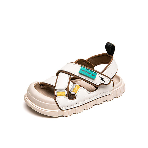 Children's Sports Sandals 2024 Summer New Boys Korean Style Fashion Beach Shoes Soft Sole Baotou Sandals 1-9 Years Old