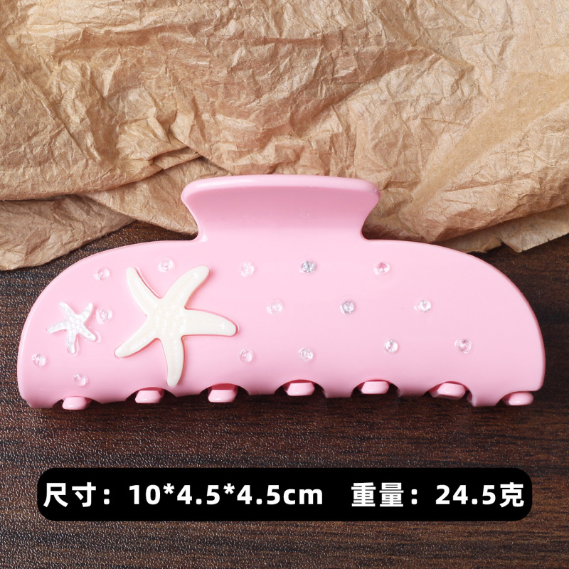甜美蝴蝶结花朵发夹田园风小雏菊碎花水钻抓夹超仙海边度假鲨鱼夹|undefined
