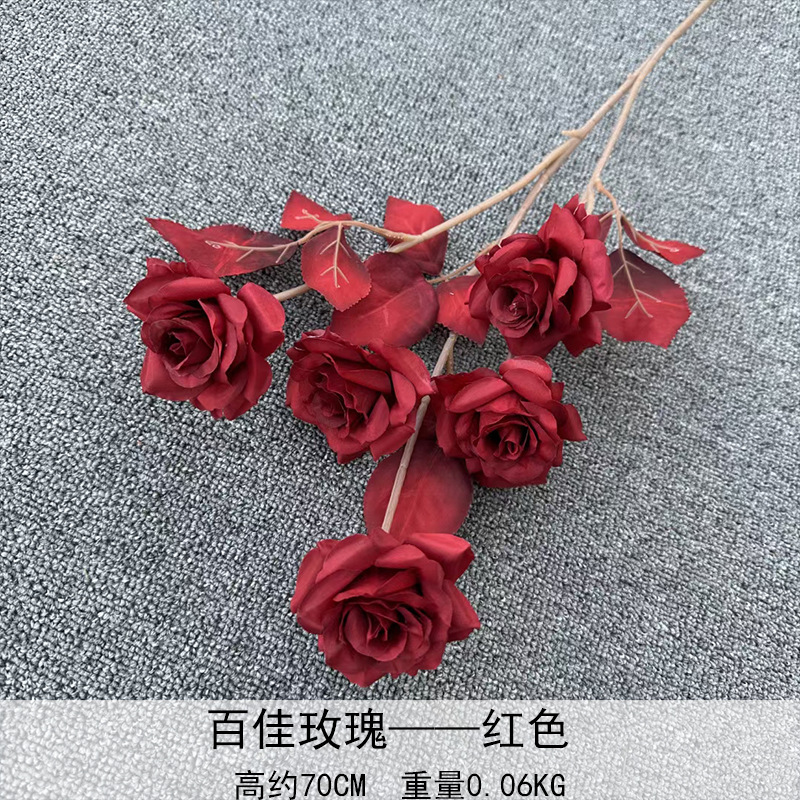 Artificial Rosa sola franela Rosa flor artificial boda decoración del hotel decoración del hogar arreglo de flores flor artificial Rose