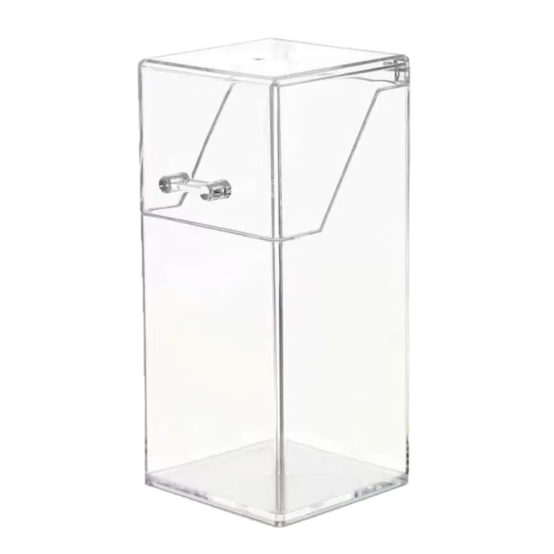アクリル収納バケツデスクトップ蓋付き透明多層防塵収納ボックス化粧ブラシカスタム用品プラスチックペンホルダー|undefined