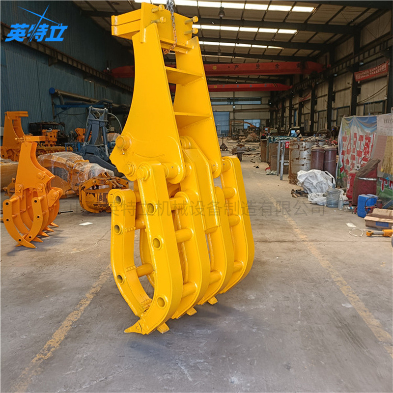 360度旋转抓草机锰钢材质秸秆芦苇夹挖机属具改装日式抓木器