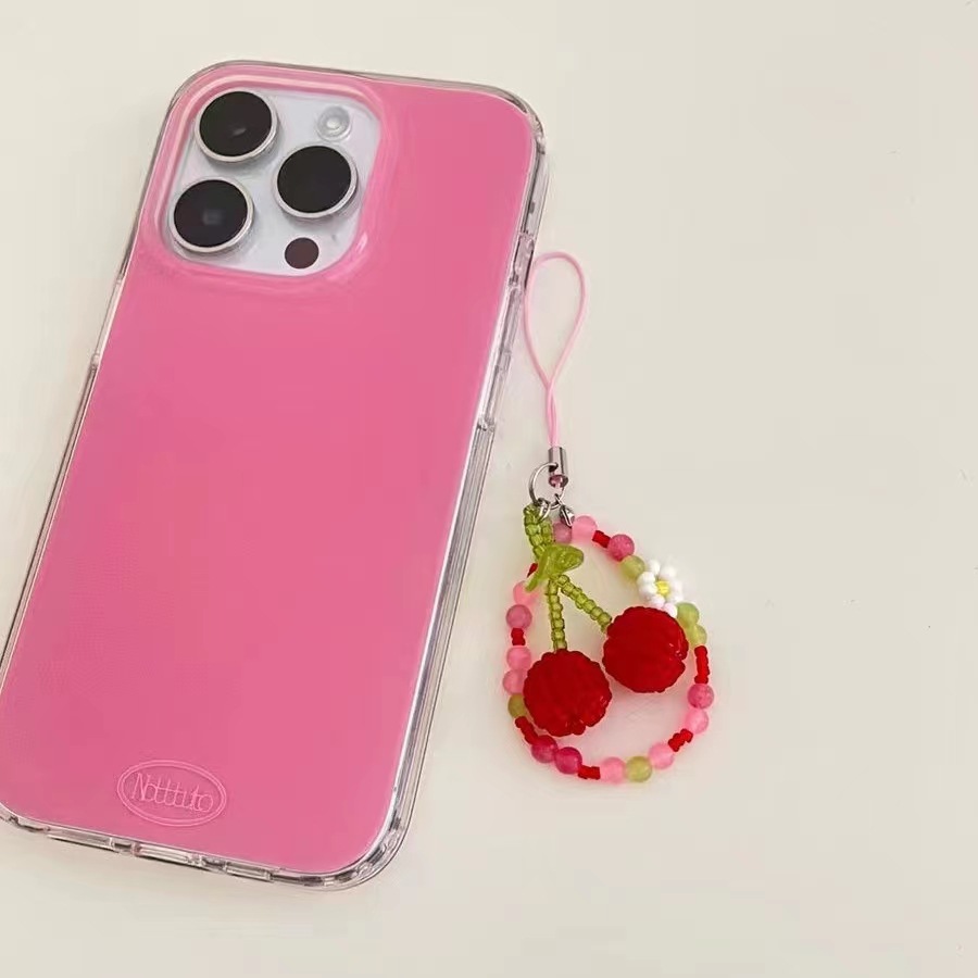Acrylic Material 1 Piece Cute Cherry Acrylic Beaded Mobile Phone Chain