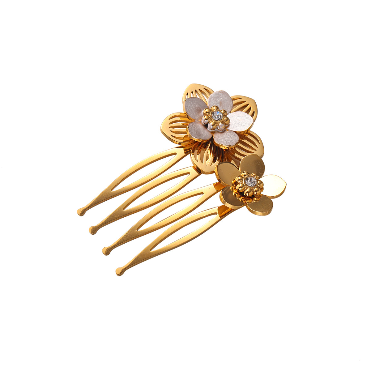 Tena Horquilla de acero inoxidable europea y americana, flor de planta de alta calidad femenina, horquilla de acero de titanio, joyería de explosión transfronteriza al por mayor