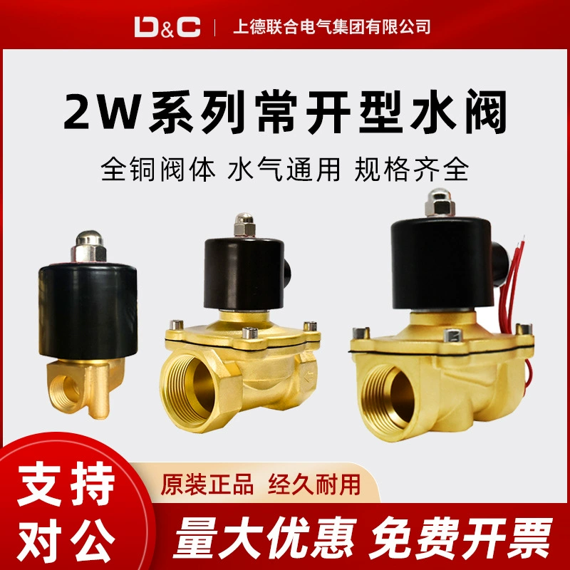 Шанхай Delixi переключатель водяной клапан DN15 2W-160-15 водяной клапан 2W-250-25 электромагнитный клапан нормально закрытый нормально открытый